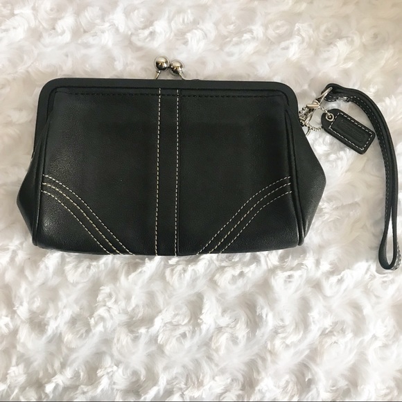 Coach Handbags - Coach Black Leather Coin purse/ wristlet
